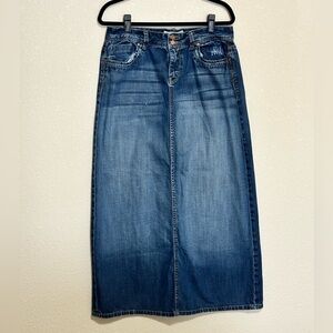Denim Midi/Maxi Skirt Back Slit Straight Fit Size 11/12